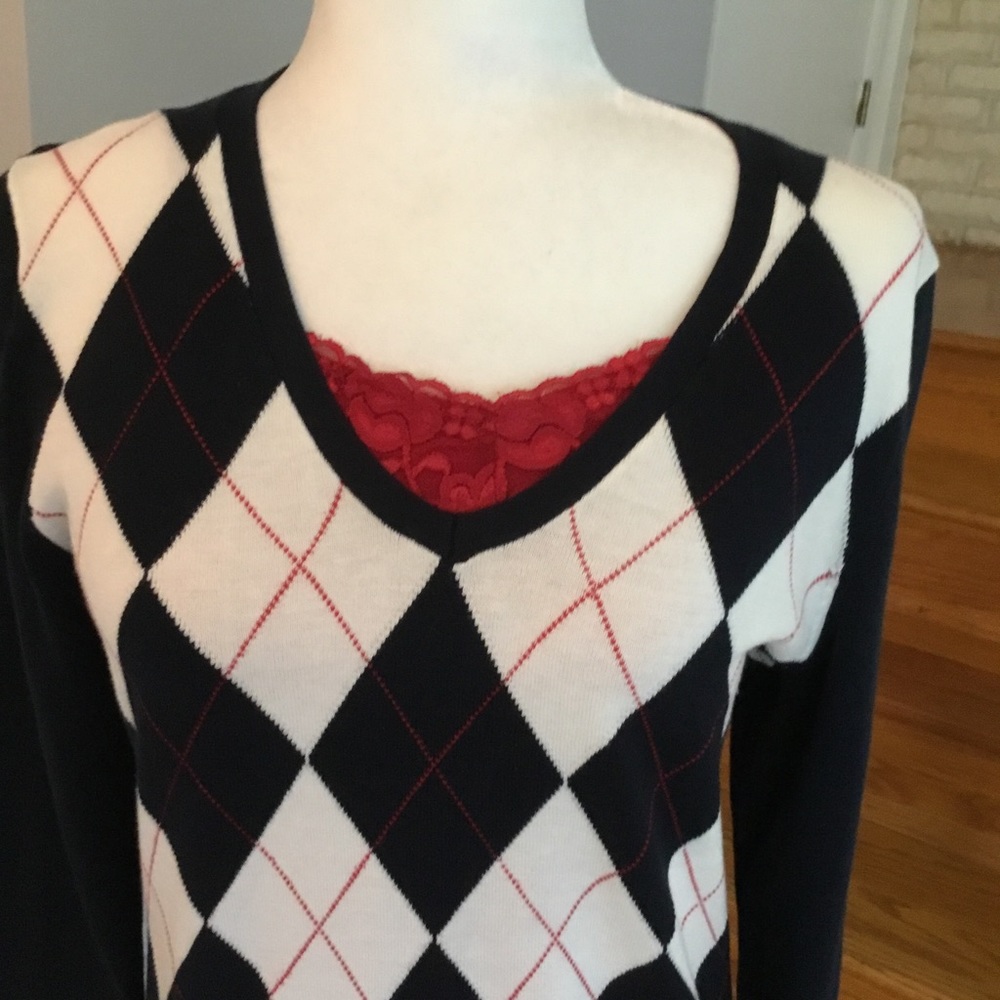 NWT TOMMY HILFIGER ARGYLE SWEATER - Picture 5 of 11